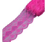 5 10Yards 75mm Thin Shiny Ribbon Trims Embroidery Lace Fabric Sewing Dress Curtain Home Texile Tape DIY Wedding Crafts Decoraion(Rose,5码_75MM WIDE)