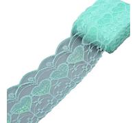 5 10Yards 75mm Thin Shiny Ribbon Trims Embroidery Lace Fabric Sewing Dress Curtain Home Texile Tape DIY Wedding Crafts Decoraion(Green,5码_75MM WIDE)
