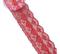 5 10Yards 75mm Thin Shiny Ribbon Trims Embroidery Lace Fabric Sewing Dress Curtain Home Texile Tape DIY Wedding Crafts Decoraion(Red,5码_75MM WIDE)