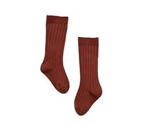 5 12, fille, chaussettes centrales, 1 paquet, nœud côtelé, bas longs, chaussettes froncées, chaussettes d'école pour bébé de 12 à 18 mois, Rouge pastèque, S Infant