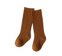 5 12, fille, chaussettes centrales, 1 paquet, nœud côtelé, bas longs, chaussettes froncées, chaussettes d'école pour bébé de 12 à 18 mois, Orange, XS Infant
