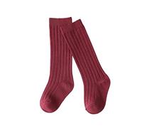 5 12, fille, chaussettes centrales, 1 paquet, nœud côtelé, bas longs, chaussettes froncées, chaussettes d'école pour bébé de 12 à 18 mois, Rose, XS Infant