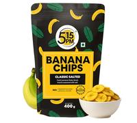 5:15PM Yellow Banana Chips Snacks Paquet de 400 g - Croustilles gaufrées à la banane | Saveur sel classique