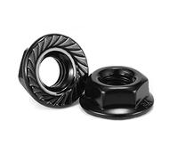 5/16-18 écrous de verrouillage hexagonaux à bride dentelée 50 pièces en acier inoxydable 304 18-8, filetage complet, entraînement hexagonal, finition brillante, oxyde noir SG TZH