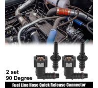 5/16 à 10.5mm 90 Degré Voiture Carburant Tuyau Rapide Libération Connecteur 2 Ensemble
