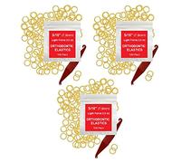 5/16 inch Orthodontic Elastic Rubber Bands, 300 Pack, Natural, Light Force 2.5 oz, Small Rubberbands for making bows, Dreadlocks, Dreads, Doll Hair, Braids, Horse Mane, Horse Tail, Fix Tooth Gap in teeth, Top Knots + FREE Elastic Placer for braces by Prairie Horse Supply