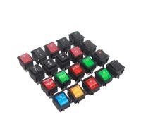【5-1PCS】KCD4 Interrupteur à bascule marche/arrêt 6 broches avec LED 4 16A 250V 220V T85 20A Petit 6 broches 4 broches Lumière for 2 positions 220 230V Lampe 10A(4Pin Red cat eye,3PCS)