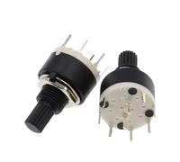 【5-1PCS】SR16 Plastique 16MM Interrupteur à bande rotative 2 pôles 3 4 positions 1 pôle 5 positions Longueur de la poignée 15MM Interrupteur à bande d'axe(1 Pole 8,1PCS)