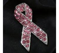 5/2 pièces Broches à ruban en cristal brillant, épinglettes de sensibilisation au cancer du sein pour femmes, broches à ruban rose rubis pour le ruban espoir sida. Accessoires pour décorer les vêtemen
