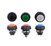 5/20/100 pièces 12mm bouton-poussoir momentané interrupteur 2 broches auto-réinitialisation/verrouillage marche-arrêt petit rond SPST NO PBS-33B(Black Locking,100PCS)