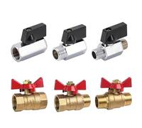 5/20/100 pièces robinet à tournant sphérique en laiton compresseur d'air eau gazole vanne d'arrêt 1/8 "1/4" 3/8 "1/2" fileté Mini mâle à femelle(45359)