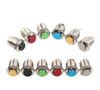5/20/100PCS 250V 12mm Étanche Momentané Haut Rond En Métal Bouton Poussoir Interrupteur Démarrage De Voiture Klaxon Haut-Parleur Cloche Réinitialisation Automatique(Black Momentary,100PCS)