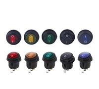 5/20/100PCS 3Pin KCD1 Mini Rond Forme Circulaire Interrupteur À Bascule Étanche ON/OFF Équipement Électrique Avec Alimentation D'éclairage 12V(LED RED 12V-24V,20PCS)