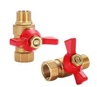 5/20/100pcs Brass Ball Valve Air Compressor Water Gas Oil Shut Off Valve 1/8" 1/4" 3/8" 1/2" BSP Threaded Mini Male To Female(20 PCS_RED_MALE)