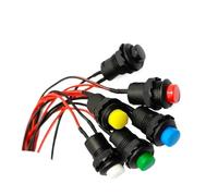 5/20/100PCS DS-428/427/425 12MM Round Button Switch With Cable Self-Locking Non-Locking 20CM Self-Resetting Push Button Switch NWPNLXEA(Self Locking Red,100PCS)