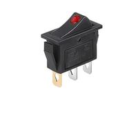 5/20 pièces KCD3 interrupteur à bascule lumineux, 3 broches 2 positions ON OFF interrupteur d'éclairage LED, 16A 250V 220V avec capuchon de protection for équipement électrique(3Pin Red Dot,5PCS)