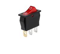 5/20 pièces KCD3 interrupteur à bascule lumineux, 3 broches 2 positions ON OFF interrupteur d'éclairage LED, 16A 250V 220V avec capuchon de protection for équipement électrique(3Pin Red,5PCS)