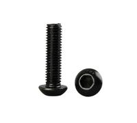 5-20 pièces M3/M4/M5 acier au carbone à haute résistance de grade 10.9 vis de machine à tête plateau, douille hexagonale et noir, M4x35mm