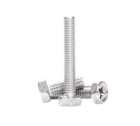 5-20 pièces M3/M4/M5 acier inoxydable 304 vis mécaniques à tête hexagonale et fessure cruciforme, M4x20mm