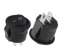 5/20pcs 12V Round Rocker Switch ON/OFF 2 Pin SPST Camper Van Caravan Motorhome 20MM Circle Toggle Switch(2Pin Black,5PCS)