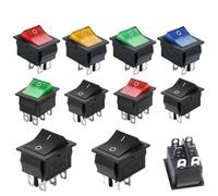 5/20Pcs KCD4 4/6Pin Snap-in Switch ON/OFF Rocker Switch Led Light Toggle Switches 25x31mm 16A 250V AC(Black 4PIN)