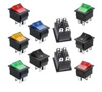 5/20Pcs KCD4 Snap-in Rocker AC Interrupteur ON OFF 16A 250V 4/6Pin Bascule 25 * 31m(Blue 4PIN,5PCS)