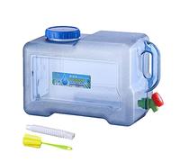 5-22L Jerricane d’Eau avec Robinet, Reservoir Eau Camping Car, Bidon d'eau avec Poignée, Bidon Alimentaire sans BPA, Bidon Plastique avec Brosse de Nettoyage (18L)