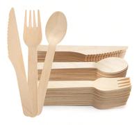 5/25/50/75/100/150/300 pièces Set de couverts en bois, fourchettes à salade et cuillères, ustensiles jetables pour fête, couverts à emporter, cuillères à dessert, fourchettes à amuse-gueule, convient