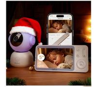 5"" 2K Babyphone Caméra,WiFi&Mode Local,Vision Nocturne Sans Lumière,Détection Pleurs/Mouvements/Température/Humidité,Suivi Auto 360°