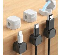5/3/2/1 pièce Clips magnétiques pour câbles, support de câble, gestion de câbles de bureau, clips auto-adhésifs sans perçage, organisateur de câbles réglable antidérapant, support de câble de charge d