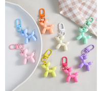 5/3/2/1 pièce Porte-clés de chien gonflable mini coloré, en acier inoxydable et plastique, thème d'animal de bande dessinée, mousqueton, universel pour hommes et femmes, jolies bagues porte-clés pour 