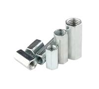 5/3/2 pièces M4 M5 M6 M8 galvanisé tige hexagonale écrous d'accouplement Extension Joint écrou vis connexion filetage écrou(M5x8x10-5pcs)