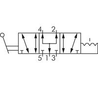 5/3 G1/8'' Centre de pression Valve à levier manuel Détente 0-8bar/0-112psi E.MC