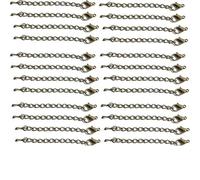 5-30 pièces chaînes d'extension en acier inoxydable fermoirs à homard connecteur lien collier queue faisant bricolage bracelet accessoires fournitures-bronze 1-20 pièces