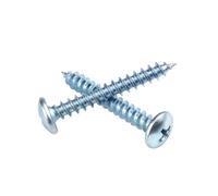 5-30pcs M3/M4/M5/M6 Vis à bois auto-taraudeuse à tête de champignon à entaille croisée en acier au carbone galvanisé bleu, M5x12mm