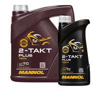 5 (4+1) Litres MANNOL 2-Tact Plus Huile De Mélange Partiellement Synthétique