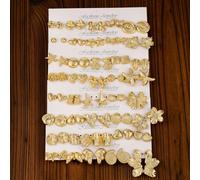 5-40 paires de boucles d'oreilles plaquées or à la mode et mignonnes, formes d'animaux variées comme des étoiles, des fleurs, des ours, etc., très convenant pour le port quotidien des filles ABS