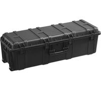 5,5 Cu.ft Valise à coque dure résistante aux intempéries - Valise grande capacité noire - Valise de transport avec 3 poignées - Valise de protection robuste