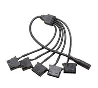 5 5 Mmx2.1 Mm Femelle À 5pcs 4pin Adaptateur De Ventilateur De Refroidissement Adaptateur Remplacement Câble Du Connecteur D'alimentation Pour Gestion Informatique Câble Séparateur Ventilateur