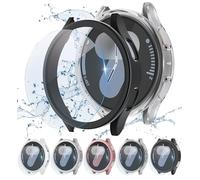 5+5 Pièces Coque pour Samsung Galaxy Watch 7 40mm 44mm Protection Écran Femmes Hommes,Dur PC Case HD Clear Verre Trempé Anti-Choc Protection Cover pour Samsung Galaxy Watch 7 40mm Cover