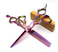 5,5 pouces et 6 pouces Violet Ciseaux de coiffure Barbier Cheveux Professionnel Ciseaux Hand-cutting et ciseaux à effiler