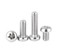 5/50pcs GB823 M1.6 M2 M2.5 M3 M4 M5 M6 M8 304 Stainless Steel Cross Small Pan Round Head Machine Screw Bolt(30mm,50pcs M2.5)