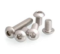 5/50pcs ISO7380 M1.6 M2 .5 M3 M4 M5 M6 M8 304 A2-70 En Acier inoxydable À Six Pans Creux Bouton Vis Tête Ronde Boulon L = 3-100mm(12mm,25pcs M3)