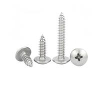 5/50pcs M2.2 M2.9 M3.5 M3.9 M4.2 M4.8 M5.5 M6.3 304 A2 en acier inoxydable JISB1122T vis à bois autotaraudeuse à grande tête croisée(4.5mm,50pcs M2.2)