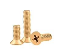 5-50pcs M2 .5 M3 M4 M5 M6 Vis en cuivre Cuivre à tête plate Croix Machine Dents fraisée Petites vis(45mm,M5 (5PCS))