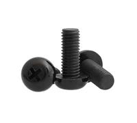 5-50pcs M2/M2.5/M3/M4/M5/M6/M8 Vis à tête ronde à entaille croisée type-PA en nylon noir, M2x4mm