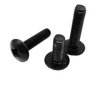 5-50pcs M3 M4 M5 M6 noir 304 acier inoxydable croix tête de treillis grands boulons à tête ronde plate(5pcs M6x25mm)