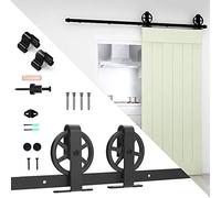 5.5FT/167cm Rail Suspendu Pour Porte Coulissante Kit Porte Simple-Big Wheel Barn Door Hardware Kit