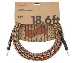 5,5m Festival Instrument Cable Pure Hemp Rainbow