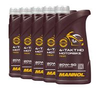 MANNOL Huile moteur 20W-50 Huile API SN 4-Takt Motorbike HD 1 L